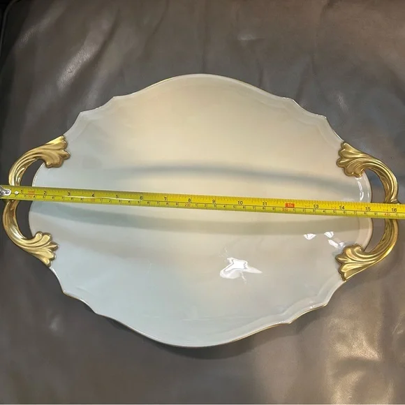VTG Lenox Valencia Gold and Ivory Serving Platter Vintage - Picture 13 of 16